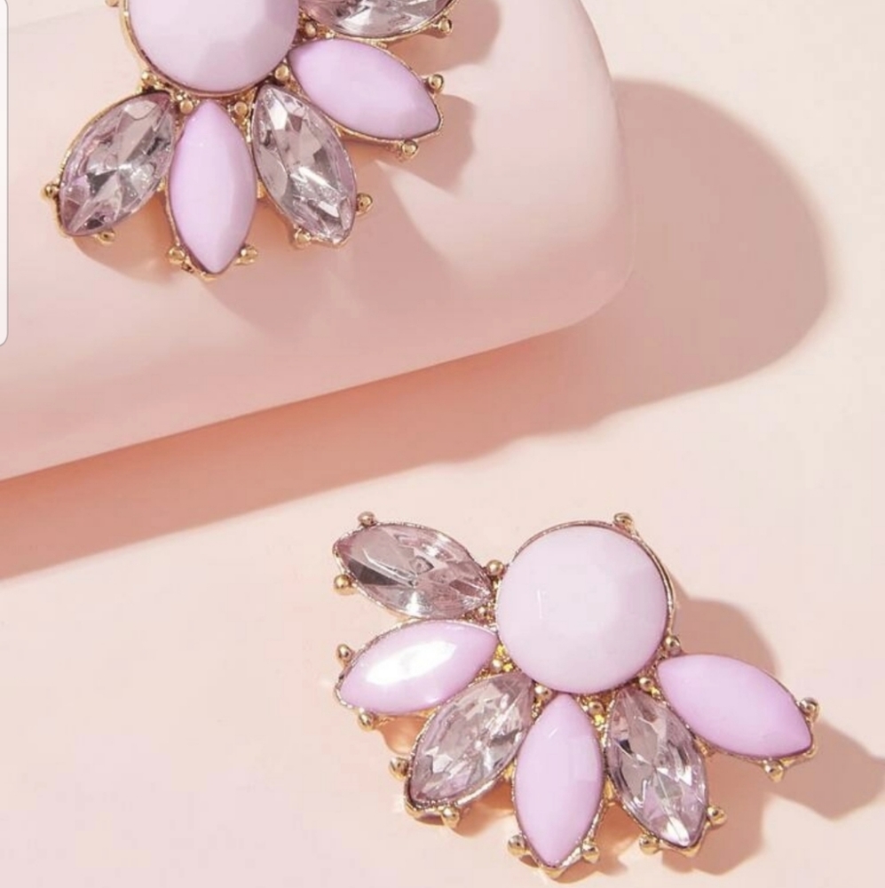 *Monroe* Pink Stone Earrings - Picture 3 of 3